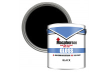 Macpherson Gloss – Hardwearing High-Sheen Gloss Paint for Interior Wood and Metal - Black – 2.5L