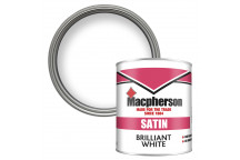 Macpherson Satin Finish – Tough Washable Paint for Interior Wood and Metal - Brilliant White – 1L