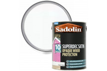 Sadolin Superdec Satin - Opaque Exterior Wood Finish With 10 Year Protection - Super White - 5L