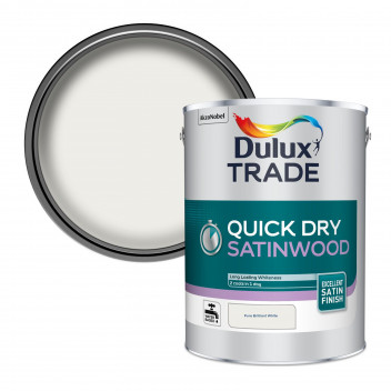 Dulux Trade Quick Dry Satinwood Pure Brilliant White 5L