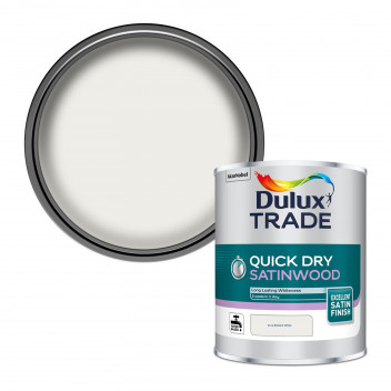 Dulux Trade Quick Dry Satinwood Pure Brilliant White 1L