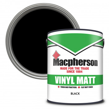 Macpherson Vinyl Matt – Tough and Durable Flat Matt Coverage for Interior Walls and Ceilings - Black