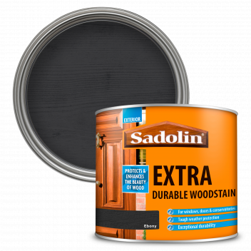 Sadolin Extra Durable Woodstain – Weatherproof Exterior Wood Stain for Ultimate Protection - Ebony –