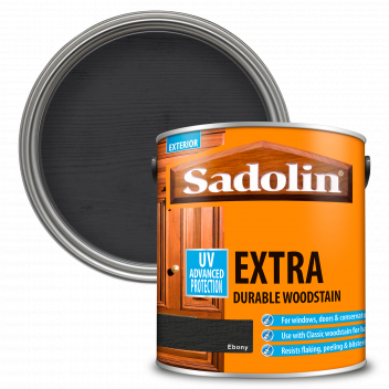 Sadolin Extra Durable Woodstain – Weatherproof Exterior Wood Stain for Ultimate Protection - Ebony –
