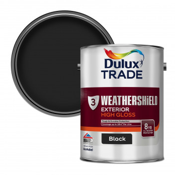 Dulux Trade Weathershield Exterior High Gloss Black 5L