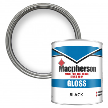 Macpherson Gloss – Hardwearing High-Sheen Gloss Paint for Interior Wood and Metal - Black – 1L