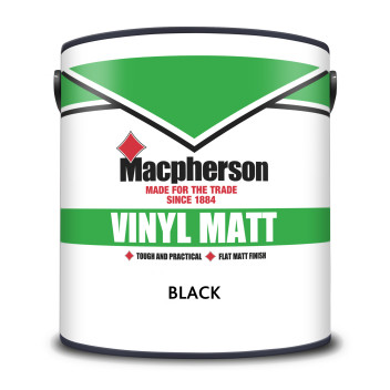 Macpherson Vinyl Matt – Tough and Durable Flat Matt Coverage for Interior Walls and Ceilings - Black