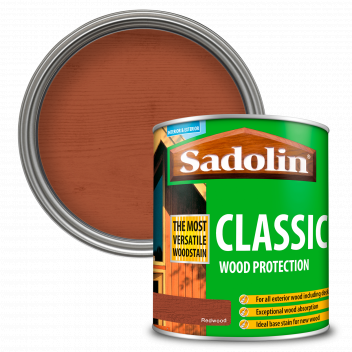 Sadolin Classic All Purpose Woodstain – Weatherproof Interior and Exterior Wood Stain - Redwood - 1L