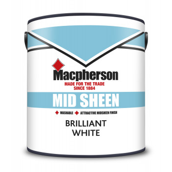 Macpherson Mid Sheen – Washable Mid-Sheen Paint for Interior Walls and Ceilings - Brilliant White – 