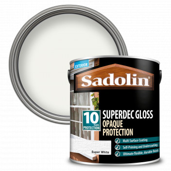 Sadolin Superdec Gloss – Opaque Finish For Wood and Other Surfaces With 10 Year Protection - Sper Wh