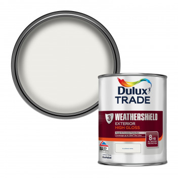 Dulux Trade Weathershield Exterior High Gloss Pure Brilliant White 1L