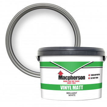 Macpherson Vinyl Matt – Tough and Durable Flat Matt Coverage for Interior Walls and Ceilings - Brill