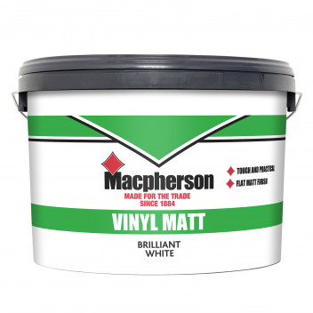 Macpherson Vinyl Matt – Tough and Durable Flat Matt Coverage for Interior Walls and Ceilings - Brill