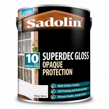 Sadolin Superdec Gloss – Opaque Finish For Wood and Other Surfaces With 10 Year Protection - Super W