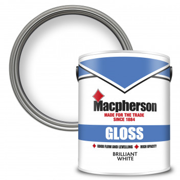 Macpherson Gloss – Hardwearing High-Sheen Gloss Paint for Interior Wood and Metal - Brilliant White 