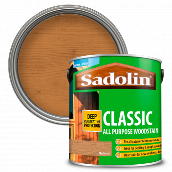 Sadolin Classic All Purpose Woodstain – Weatherproof Interior and Exterior Wood Stain - Natural - 2.