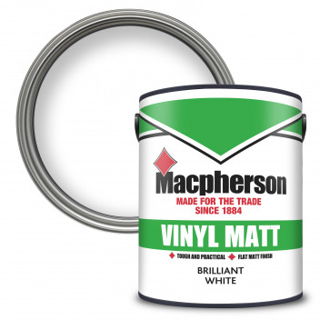 Macpherson Vinyl Matt – Tough and Durable Flat Matt Coverage for Interior Walls and Ceilings - Brill