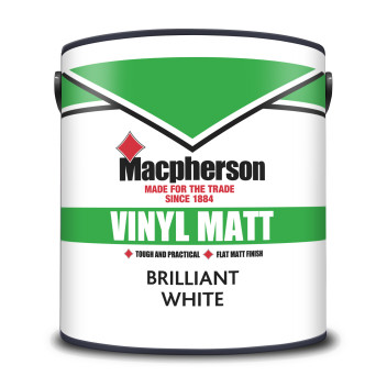 Macpherson Vinyl Matt – Tough and Durable Flat Matt Coverage for Interior Walls and Ceilings - Brill