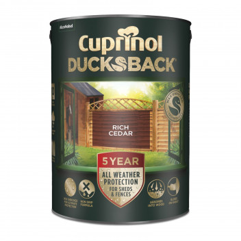 Cuprinol Ducksback Shed & Fence Paint - Rich Cedar - 5L