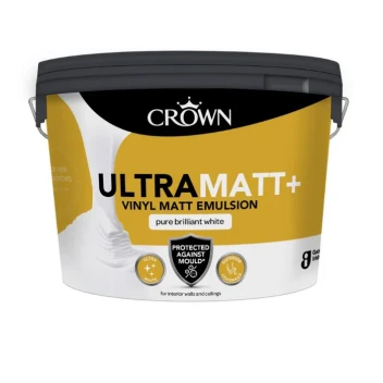 Crown UltraMatt+ White Paint Brilliant White 10L