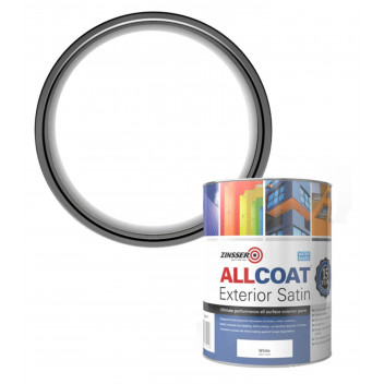 Zinsser AllCoat Exterior Water-Based multi surface paint Satin White 1L