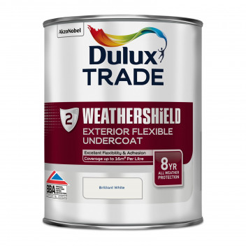 Dulux Trade Weathershield Exterior Undercoat Pure Brilliant White 1L