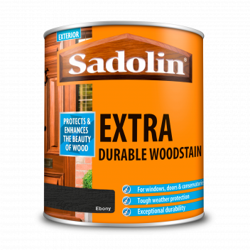 Sadolin Extra Durable Woodstain – Weatherproof Exterior Wood Stain for Ultimate Protection - Ebony –