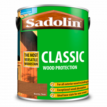 Sadolin Classic All Purpose Woodstain – Weatherproof Interior and Exterior Wood Stain - Burma Teak -