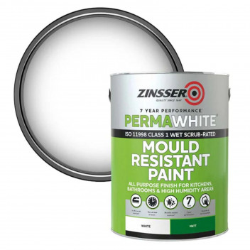 Zinsser Permawhite Interior Mould Resistant Paint Matt White 5L