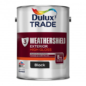 Dulux Trade Weathershield Exterior High Gloss Black 5L