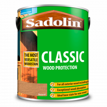 Sadolin Classic All Purpose Woodstain – Weatherproof Interior and Exterior Wood Stain - Natural - 75