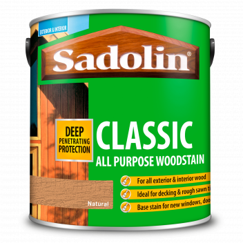 Sadolin Classic All Purpose Woodstain – Weatherproof Interior and Exterior Wood Stain - Natural - 2.