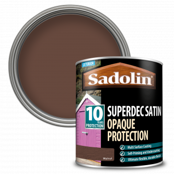 Sadolin Superdec Satin - Opaque Exterior Wood Finish With 10 Year Protection - Walnut - 1L