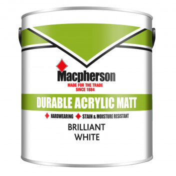 Macpherson Durable Acrylic Matt – Hardwearing and Washable Paint for Interior Wall and Ceilings - Br