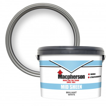 Macpherson Mid Sheen – Washable Mid-Sheen Paint for Interior Walls and Ceilings - Brilliant White – 