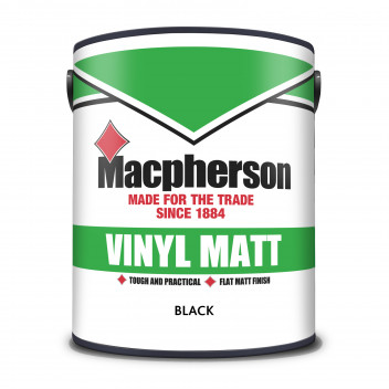 Macpherson Vinyl Matt – Tough and Durable Flat Matt Coverage for Interior Walls and Ceilings - Black