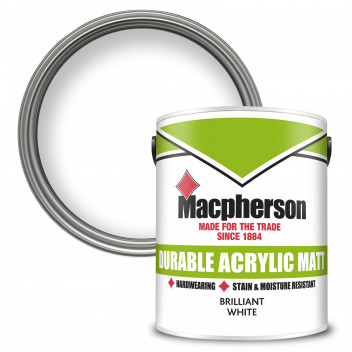 Macpherson Durable Acrylic Matt – Hardwearing and Washable Paint for Interior Wall and Ceilings - Br