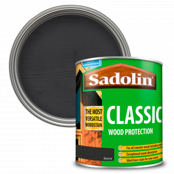Sadolin Classic All Purpose Woodstain – Weatherproof Interior and Exterior Wood Stain - Ebony - 1L