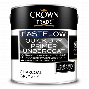 2.5L Crown Trade Fastflow Primer Undercoat Charcoal Grey