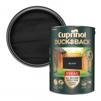 Cuprinol Ducksback Shed & Fence Paint - Black - 5L