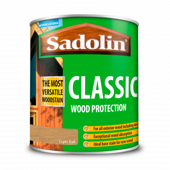 Sadolin Classic All Purpose Woodstain – Weatherproof Interior and Exterior Wood Stain - Light Oak  -