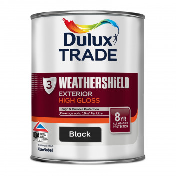 Dulux Trade Weathershield Exterior High Gloss Black 1L