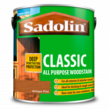 Sadolin Classic All Purpose Woodstain – Weatherproof Interior and Exterior Wood Stain - Antique Pine
