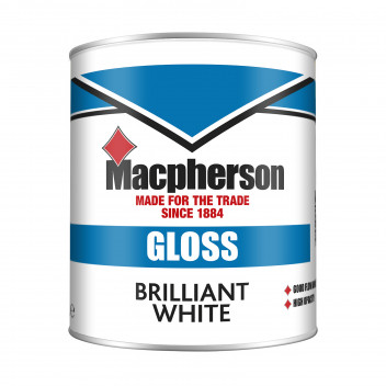 Macpherson Gloss – Hardwearing High-Sheen Gloss Paint for Interior Wood and Metal - Brilliant White 