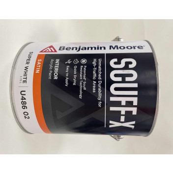 3.78L Benjamin Moore Scuff-X Satin - Super White (US Gallon)
