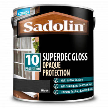 Sadolin Superdec Gloss – Opaque Finish For Wood and Other Surfaces With 10 Year Protection - Black –