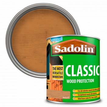Sadolin Classic All Purpose Woodstain – Weatherproof Interior and Exterior Wood Stain - Natural - 1L