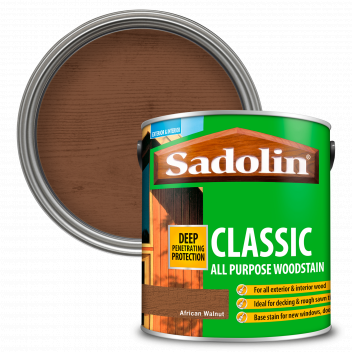 Sadolin Classic All Purpose Woodstain – Weatherproof Interior and Exterior Wood Stain - African Waln