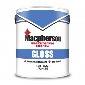 Macpherson Gloss – Hardwearing High-Sheen Gloss Paint for Interior Wood and Metal - Brilliant White 
