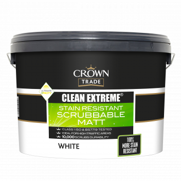 10L Crown Trade Clean Extreme Stain Resistant Scrubbable Matt White